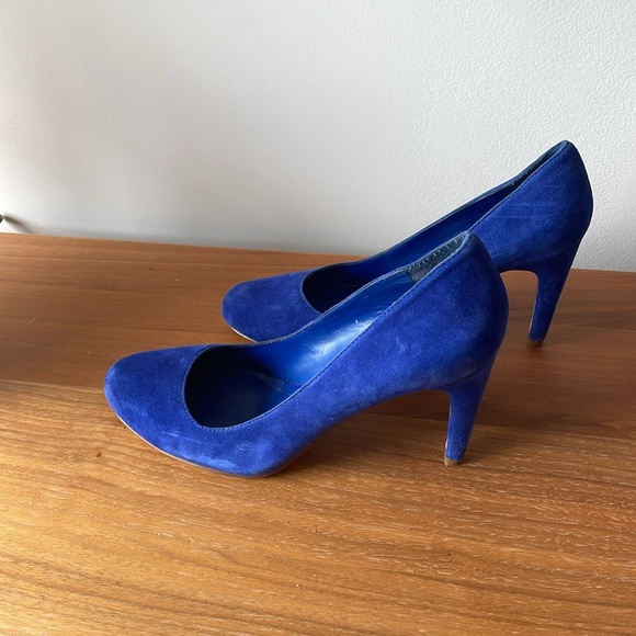 Blue Suede Pumps - Picture 2 of 6